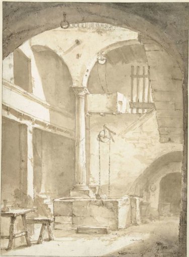 Italian Courtyard with a Well