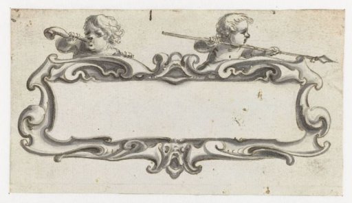 Cartouche with two boys