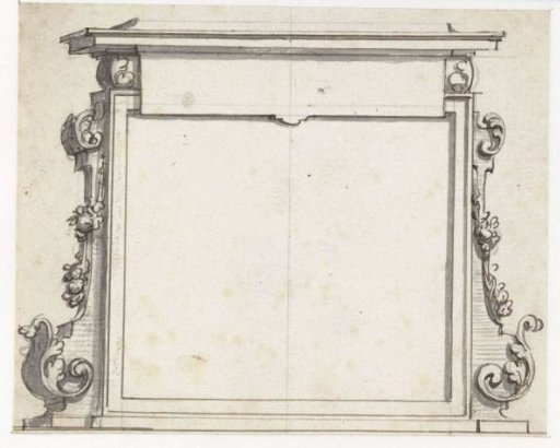 A rectangular architectural cartouche
