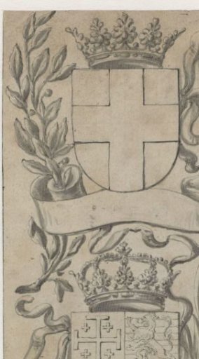 Two crowned coats of arms