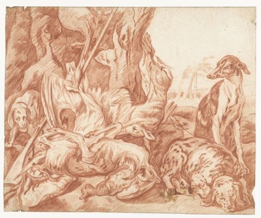 Still Life with Game and Hunting Dogs