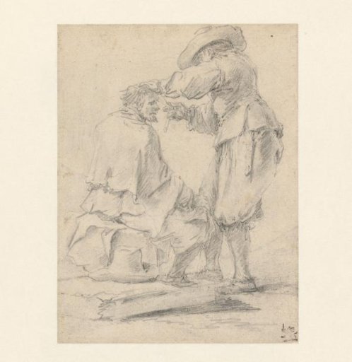 Seated man having his hair cut