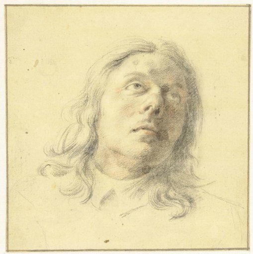 Head of a man, looking up