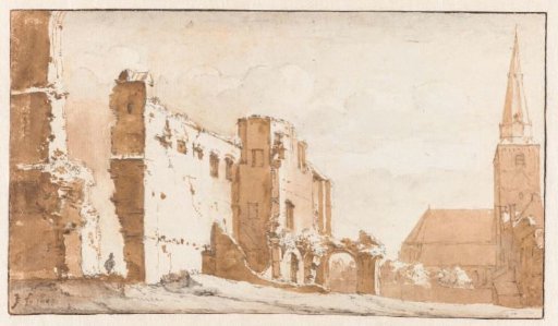 Ruins of the abbey and church in Rijnsburg