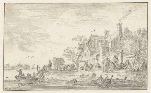Farmhouse on the bank of a river