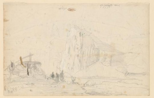 Sketch of Coastal Landscape with High Rocks