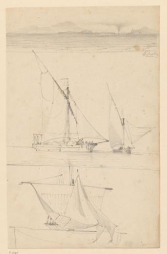 Seascape and studies of ships