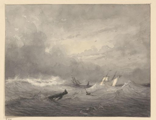 Seascape with several ships