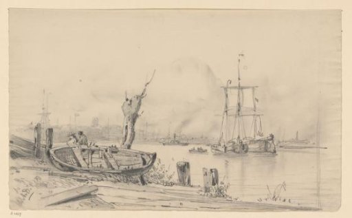 View of a harbor from the shore