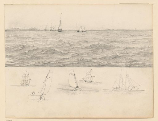 Seascape and studies of ships