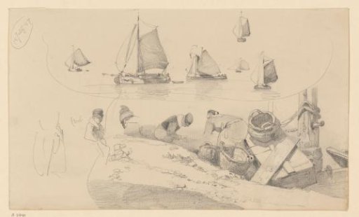 Studies of ships and figure studies