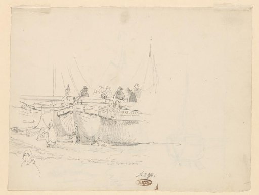 Fishermen at their ships