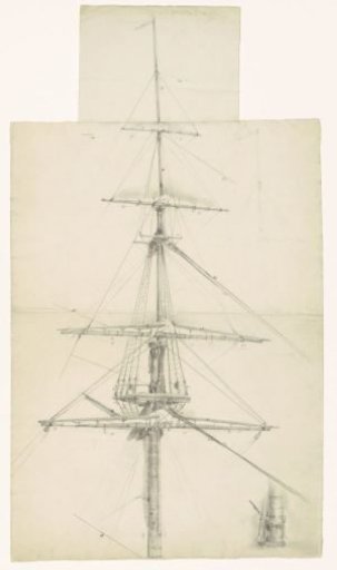 Mast of a sailing ship