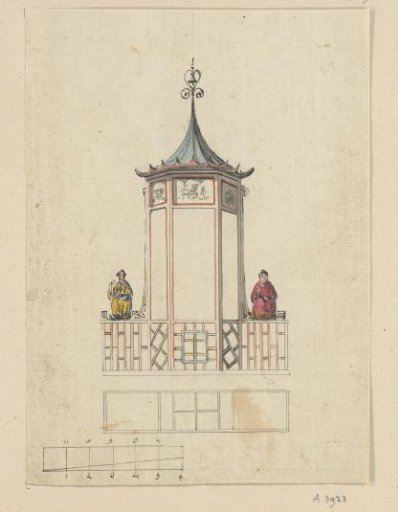 Design drawing for a Chinese tea pavilion