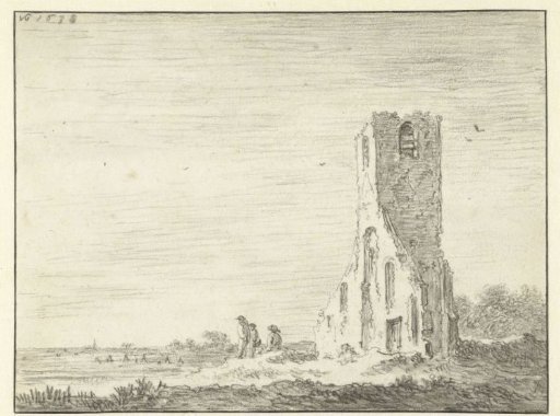 Old Ruin of a Square Church Tower