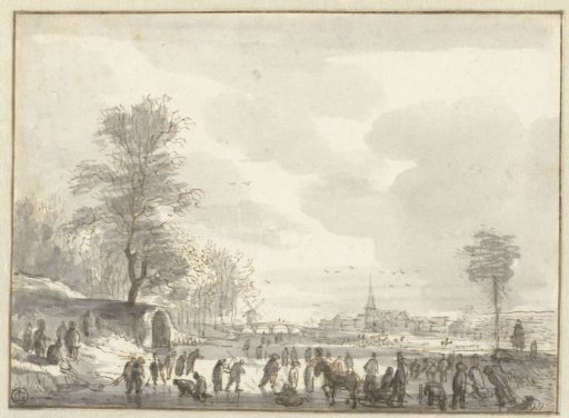 Winter Scene with Skaters