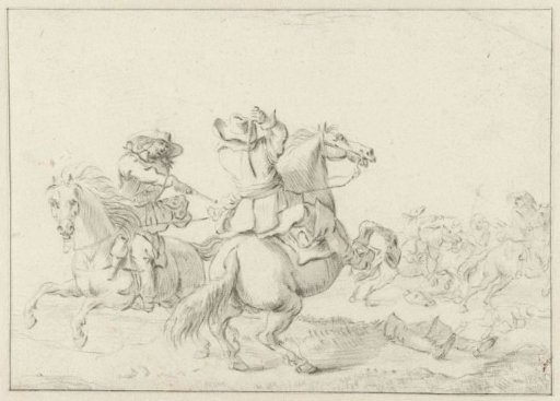 Skirmish between horsemen