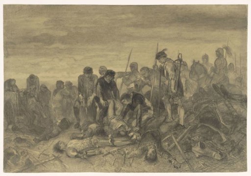 The Corpse of Richard III, King of England, Found on the Battlefield of Bosworth, 1485