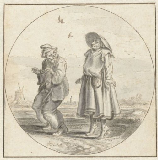 Man and Woman Imitating Birds