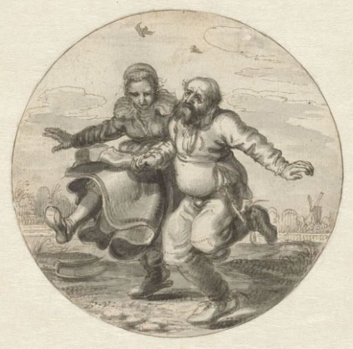 Elderly Man Dancing with a Younger Woman