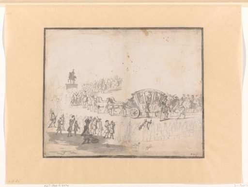 Louis XIV in a carriage in Paris