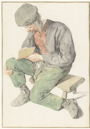 Seated Man Reading, Facing Left