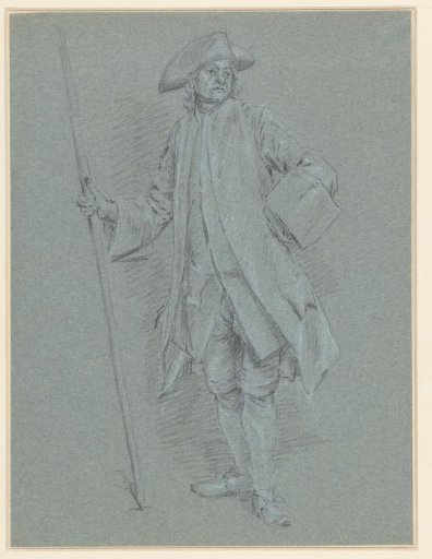 Standing man with a stick