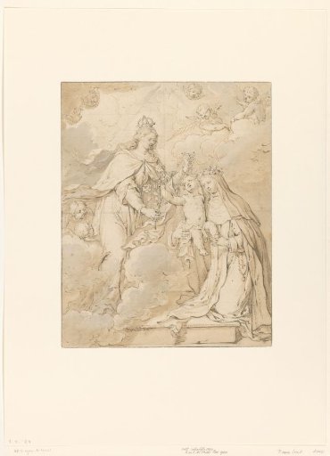 Female saint with the Christ child near Mary