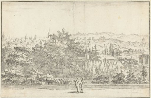 View of an Italian City, Two Men in the Foreground