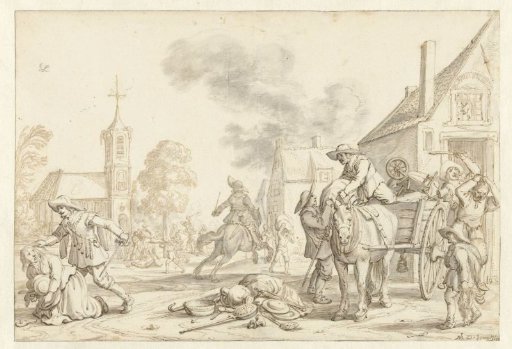 Soldiers Plundering a Village