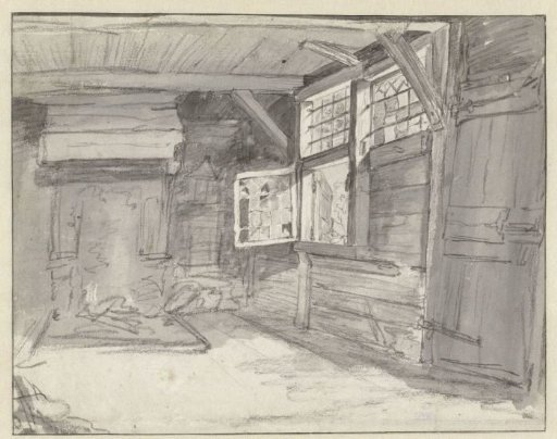 Interior of a simple wooden house