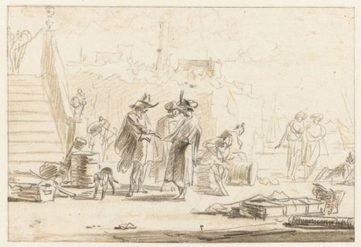 Merchants and Orientals in a Harbour