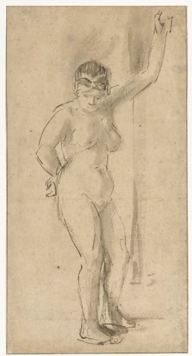 Standing Female Nude with Raised Arm