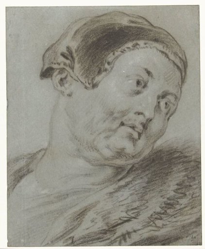 Man's head, turned to the right