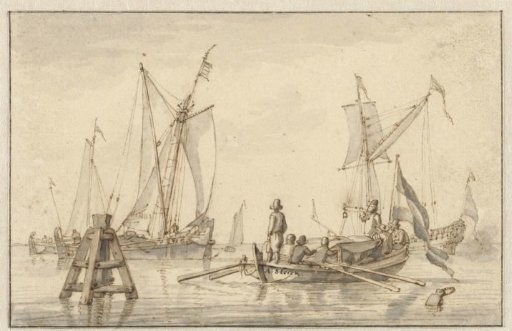 Calm sea with a few boats