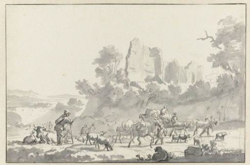 Landscape with a Shepherd and Cattle, and Travellers