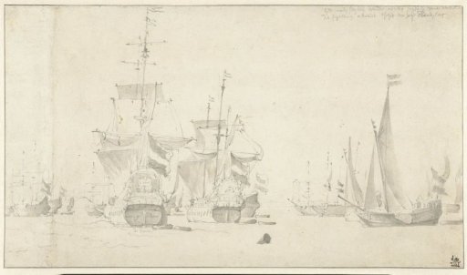 The Dutch fleet between Vlieland and Terschelling