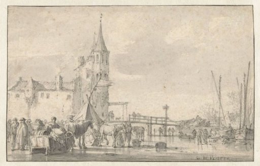 Winter View at a City Gate