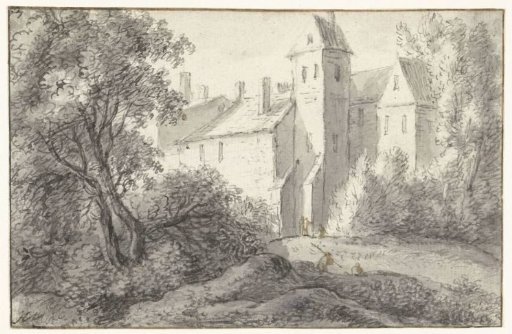 View of a group of houses enclosed by tall trees
