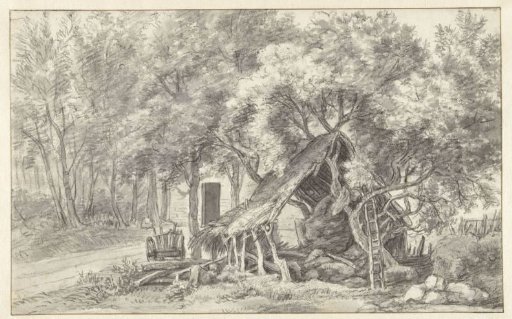 Shepherd's hut among trees