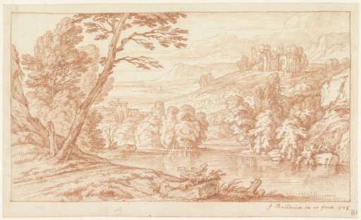 Arcadian landscape with a ruin
