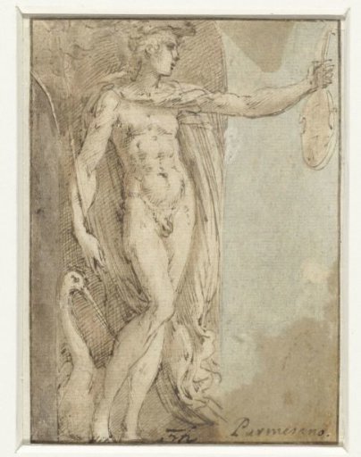 Mercury Standing in a Niche with a Viol and an Ibis