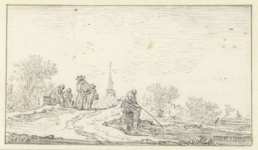 Figures on a Small Stone Bridge