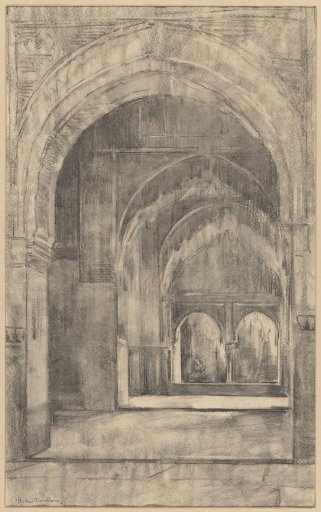 View of the Mirador de Lindaraja in the Alhambra at Granada