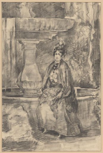 Seated Woman in the Court of the Sultan in the Alhambra at Granada