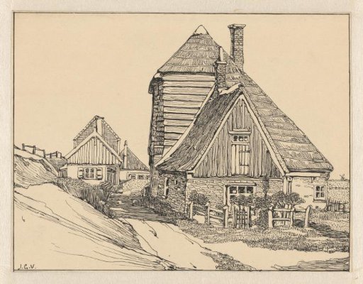 Houses on the Slaperdijk at Hargen