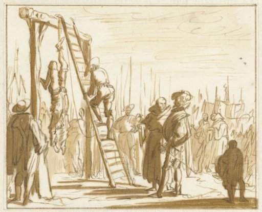 Jan Smit of Haarlem hanged by one leg