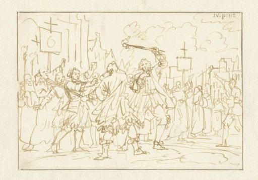 Fight between the residents of Mantua and Genoa