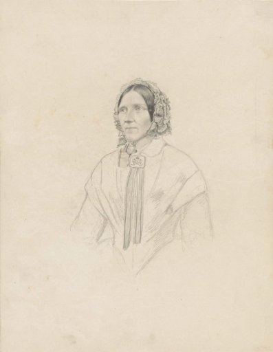 Portrait of a woman, three-quarter view to the left