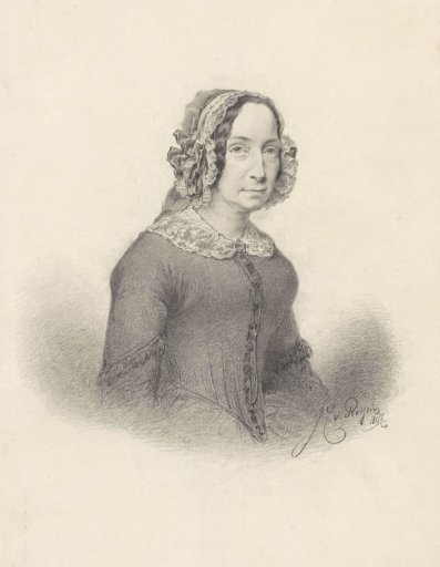 Portrait of a woman, three-quarter view to the right